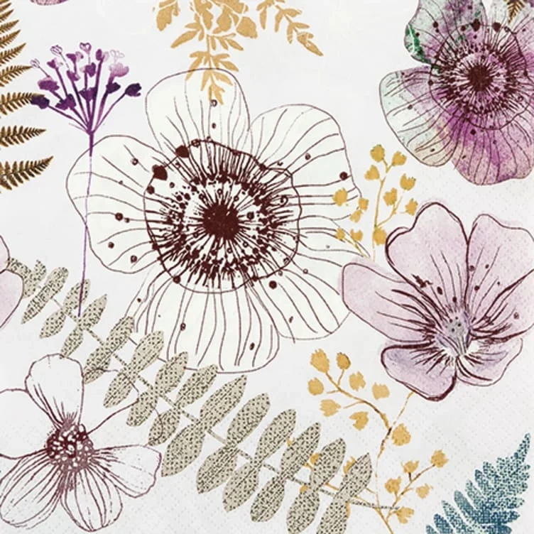 Serviett Lunsj Søte Blomster 20stk Unik