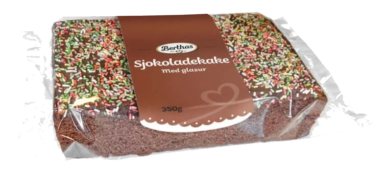 Sjokoladekake m/Glasur 360g Berthas