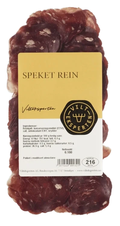 Speket Rein Skåret 100g Vilteksperten