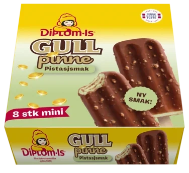 Diplom-is Gullpinne Pistasj 8stk