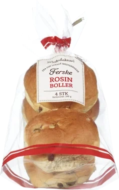 Rosinboller 4 Pk 288 g Mesterbakeren