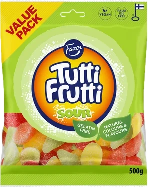 Fazer Tutti Frutti Sour Godteri Value Pack 500g