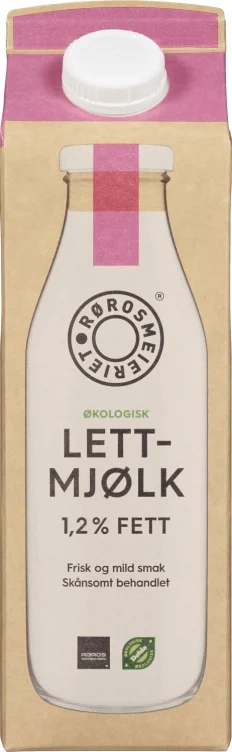 Røros Lettmelk Økologisk 1l Eske 10stk