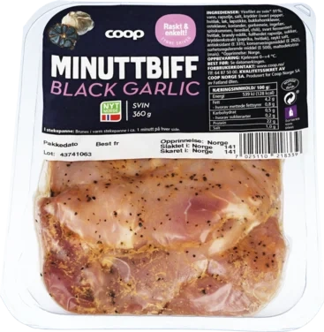 Coop Svin Minuttbiff Black Garlic 360g