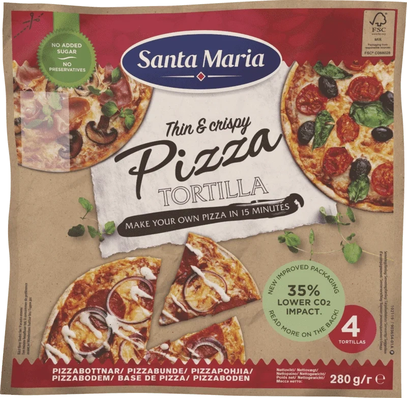 Pizza Tortilla (4-pack) 280g Santa Maria