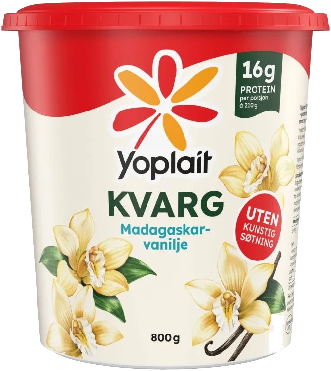 Yoplait Kvarg Madagaskar-Vanilje 800g