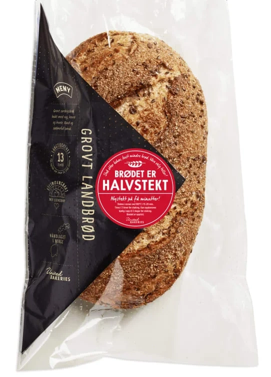 Grovt Landbrød Halvstekt 840g Håndlagd