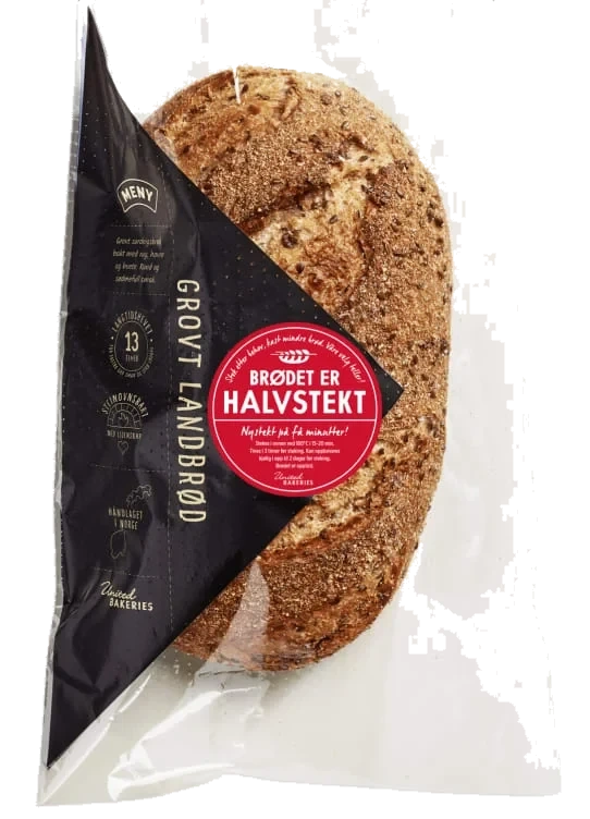 Grovt Landbrød Halvstekt 840g Håndlagd