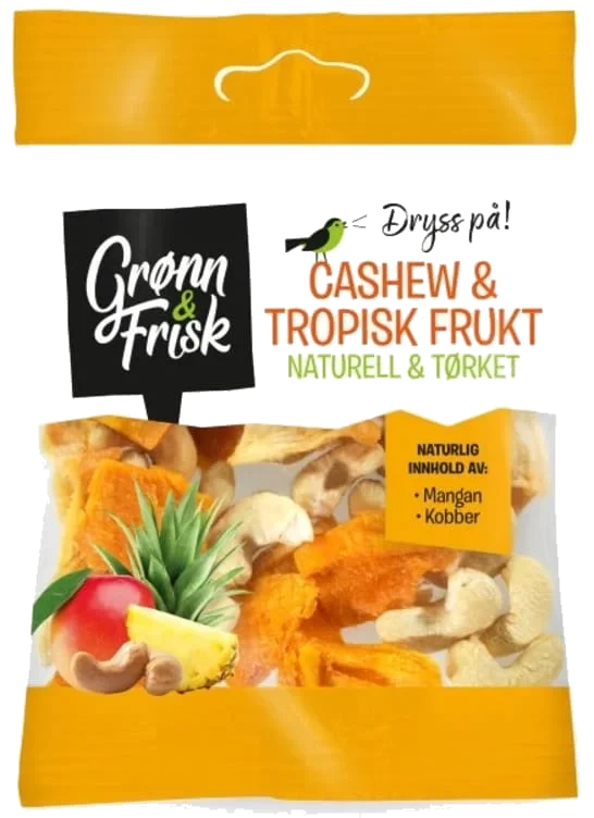Cashew&Tropisk Frukt 60g Grønn&Frisk