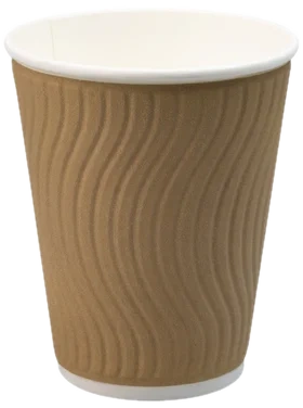 Double Wall Kaffebeger 350ml Wave Brun