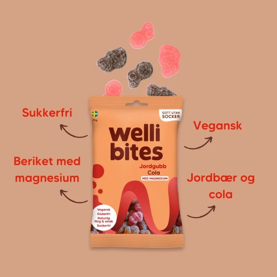 Wellibites Jordbær og Cola
