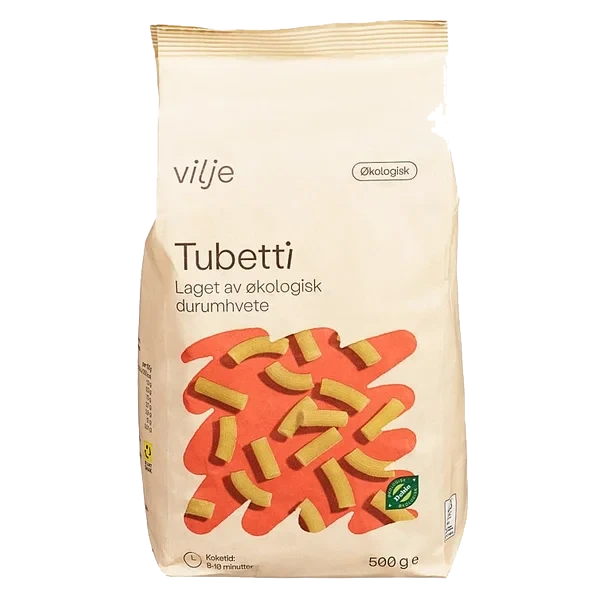 Pasta Tubetti Økologisk 500g Vilje