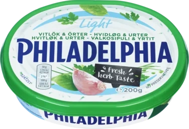 Philadelphia Light Hvitløk&urter 200g