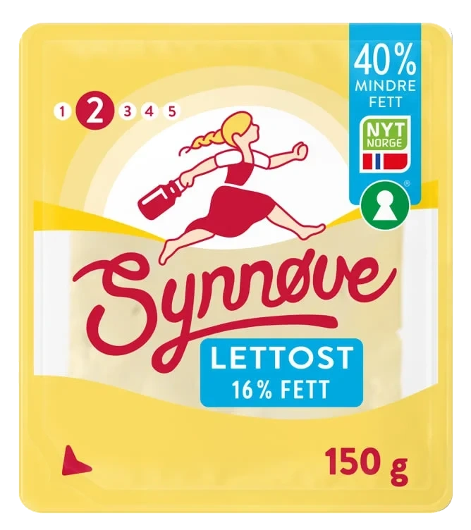 Gulost Lett 16% skivet 150g Synnøve