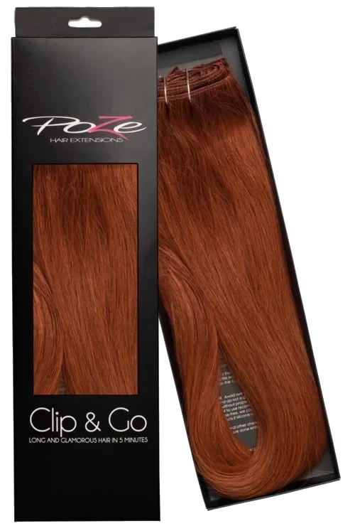 Poze Hairextensions Poze Clip&Go Løshår Ekte 7 K CopperFusion 7 deler/sett 50 cm