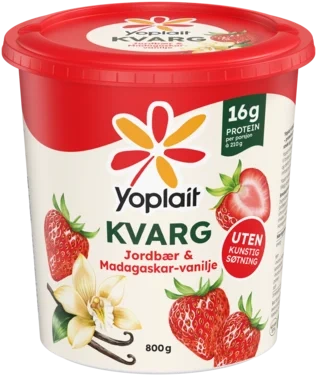 Yoplait Kvarg Jordbær & Madagaskar-vanilje 800g