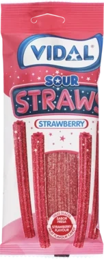 Vidal Sour Strawberry Straws 90g