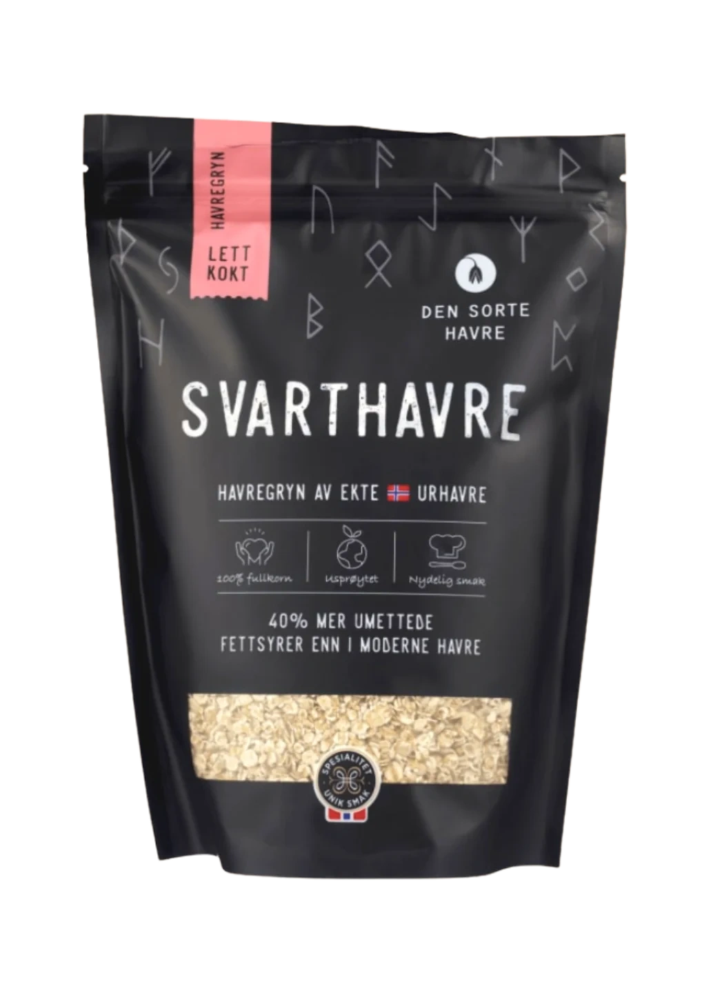 Havregryn Lettkokte 500g Den Sorte Havre