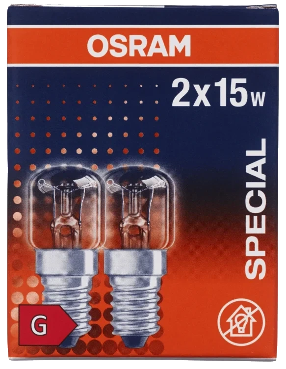 Lyspære Stekeovn 15w Klar 2pk Osram