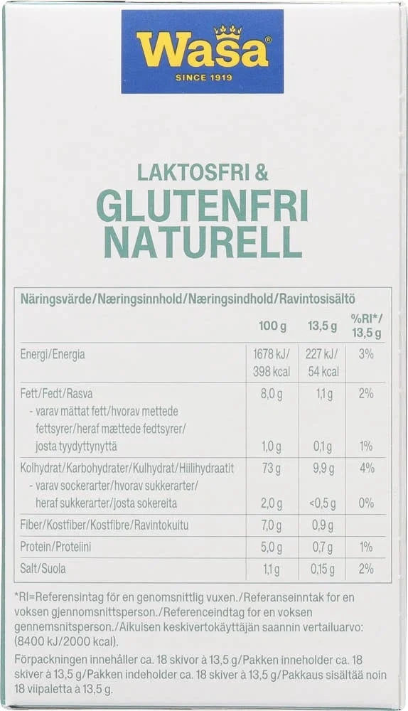 Knekkebrød Glutenfri Naturell