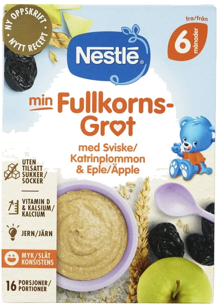 Min Fullkornsgrøt med sviske og eple