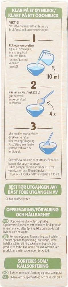Min Fullkornsgrøt med sviske og eple