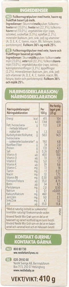Min Fullkornsgrøt med sviske og eple