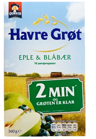 Havregrøt Eple & Blåbær 360g