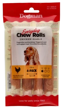 Chew Rolls Chicken 120g 4p Dogman