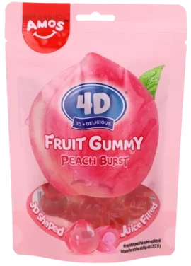 Amos 4d Fruit Gummy Peach 65g