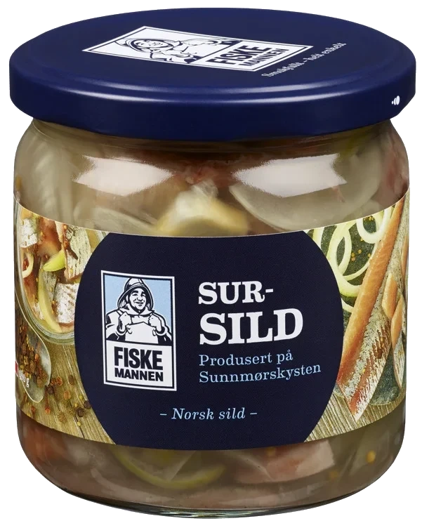 Sursild 380g glass Fiskemannen