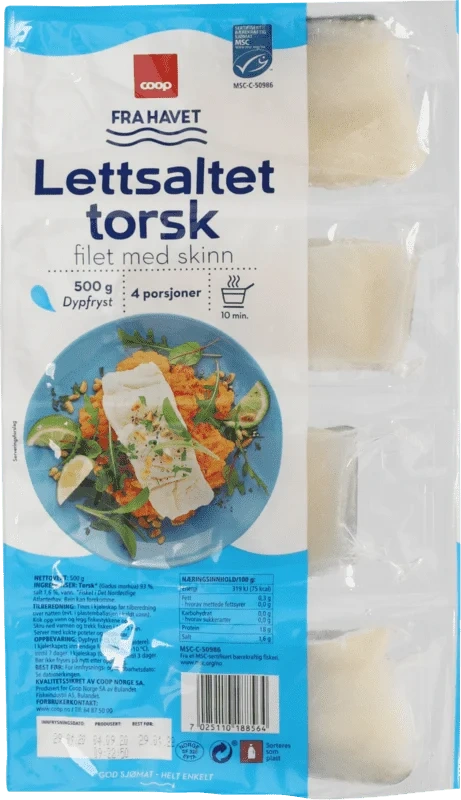 Coop Lettsaltet Torsk 4x125g