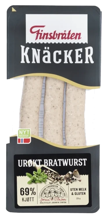 Finsbråten Knäcker Urøkt Bratwurst 225g