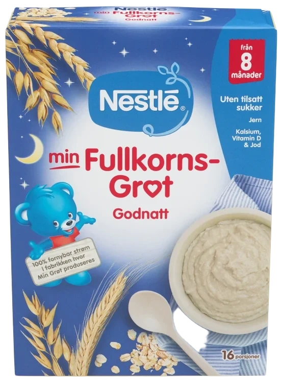 Min Fullkornsgrøt God Natt 8m 450g Nestle