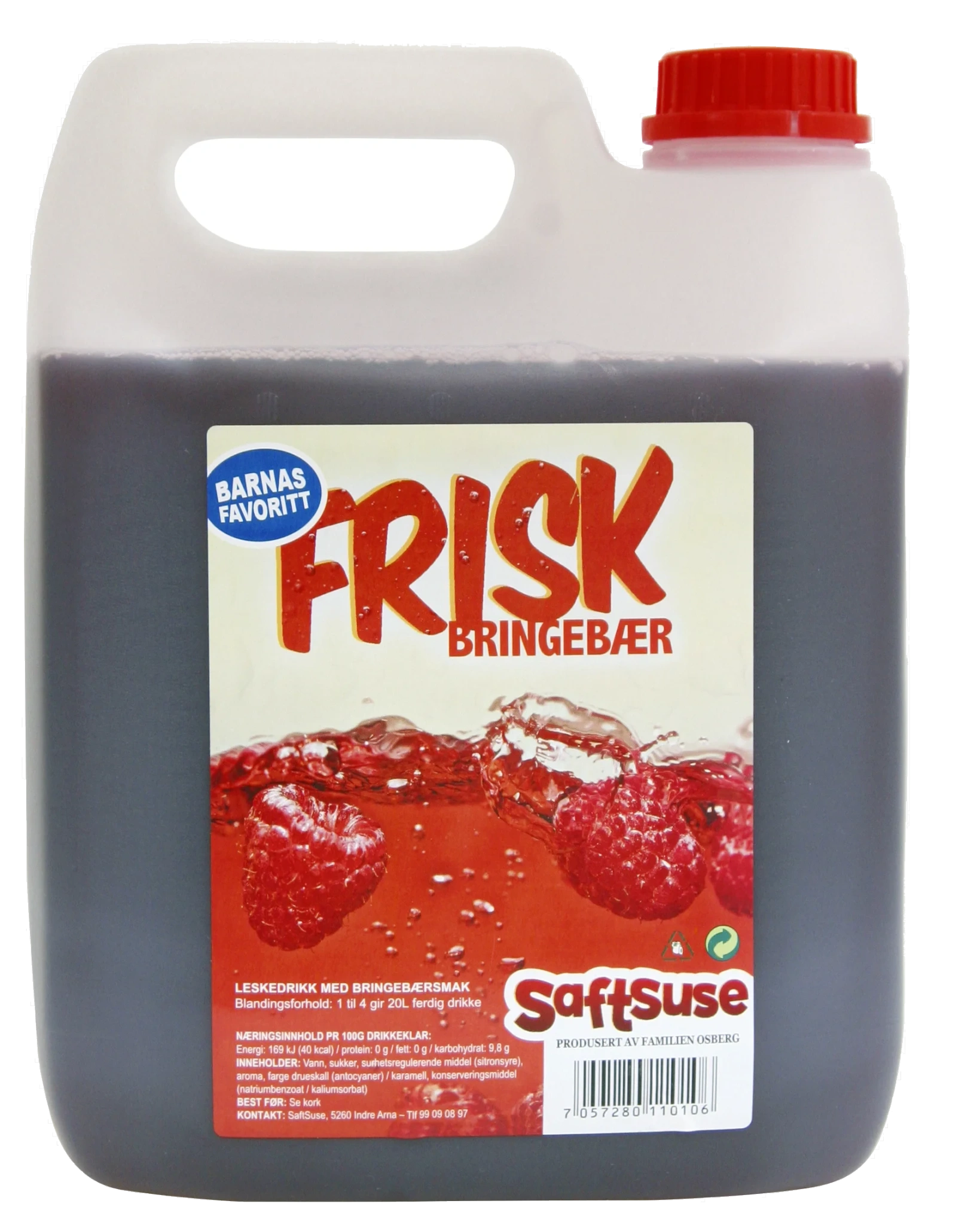 Frisk Bringebærsmak 4Ltr