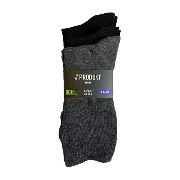 Socks 3-pack Grey/Black/Black (41-45)