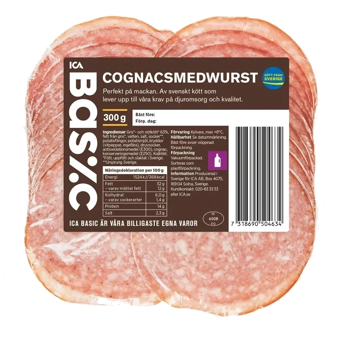 Cognacsmedwurst 300g ICA Basic