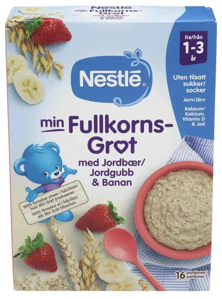 Min Fullkornsgrøt med jordbær og banan