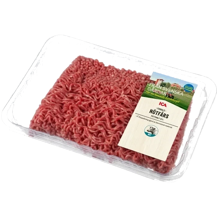 Nötfärs finmald 12% ca 1kg ICA