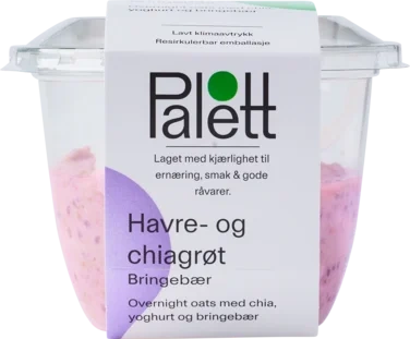 Havre-Chiagrøt Bringebær 180g Palett