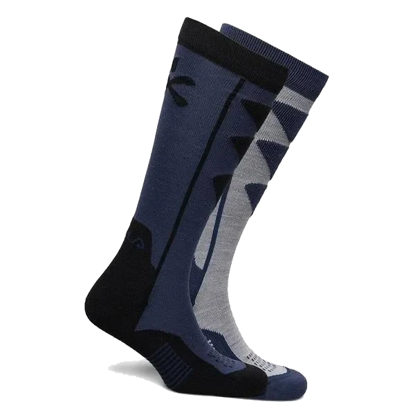 Alpine Ski Socks Wool Blend - 2pk Blue