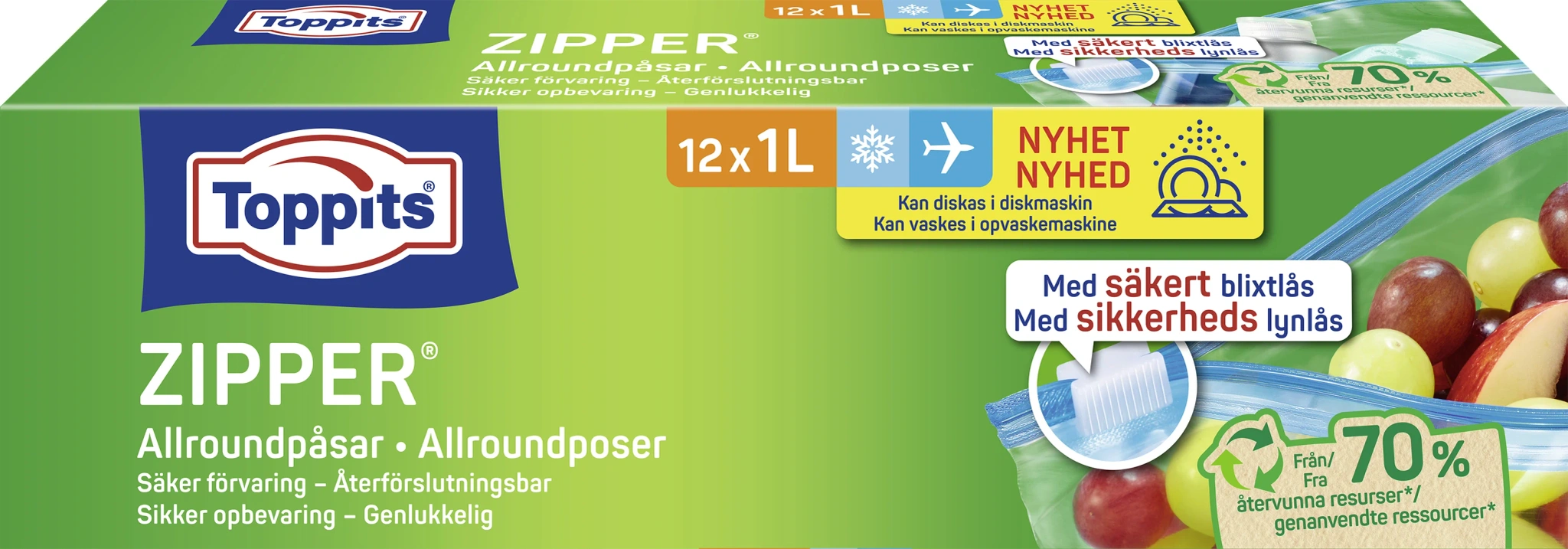 Allroundpåse Zipper 12-pack