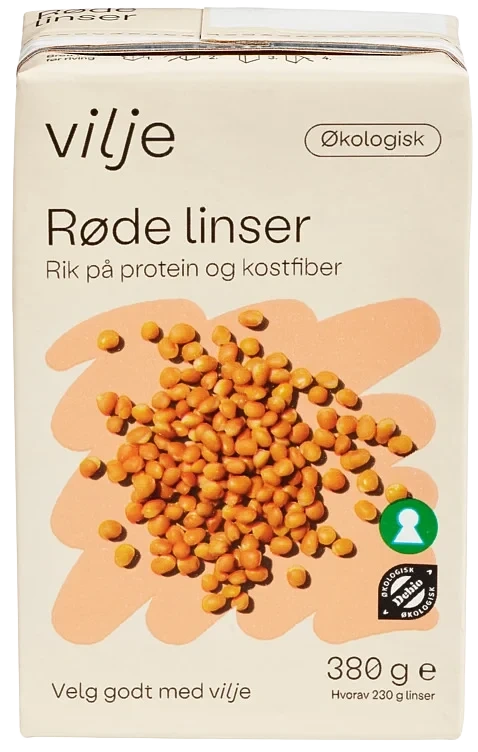 Linser Røde Økologisk 380g Vilje