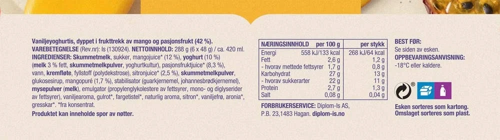 Mini-is mango & pasjonsfrukt