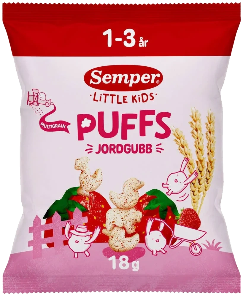 Multigrain Puffs Jordgubb EKO 1-3År