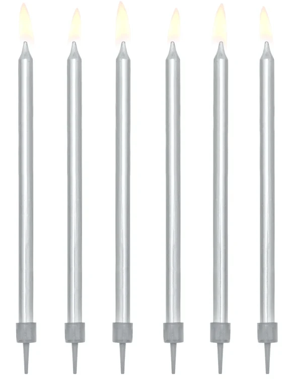 Kakelys Sølv med Holder 12,5cm 12stk