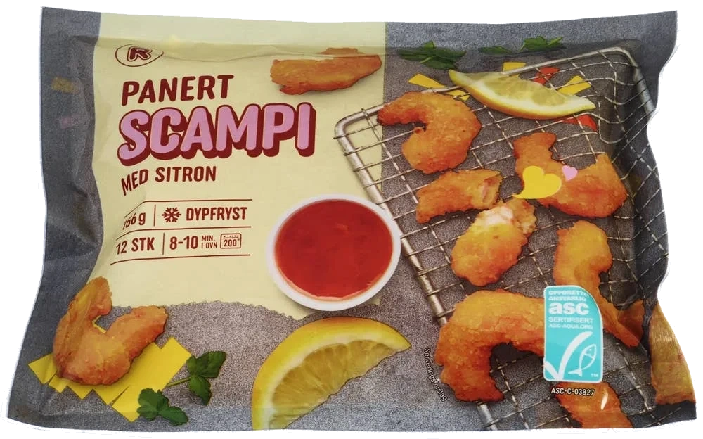 Panert scampi med sitron