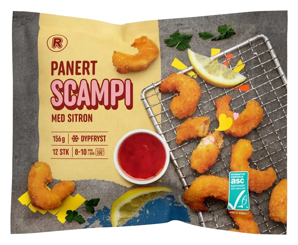 Panert scampi med sitron