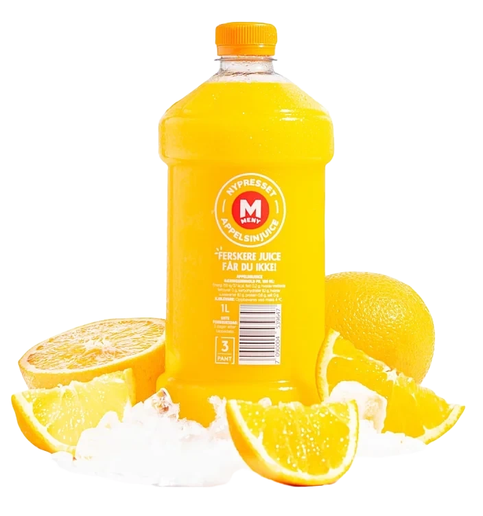Appelsinjuice Nypresset i Butikk 1,0l flaske