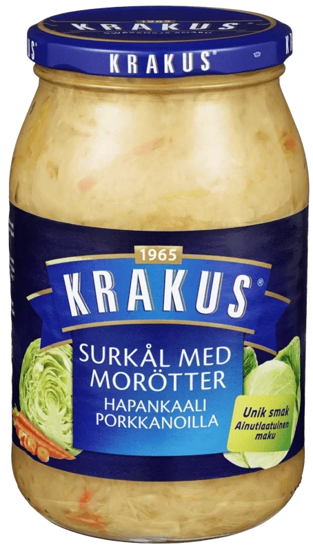 Surkål M/gulrot 900g Krakus